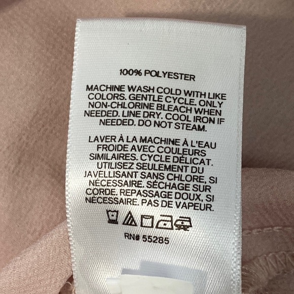 Express Light Pink Portofino Ruffle V-Neck Button Up Blouse Shirt Bohemian Top - Picture 16 of 16